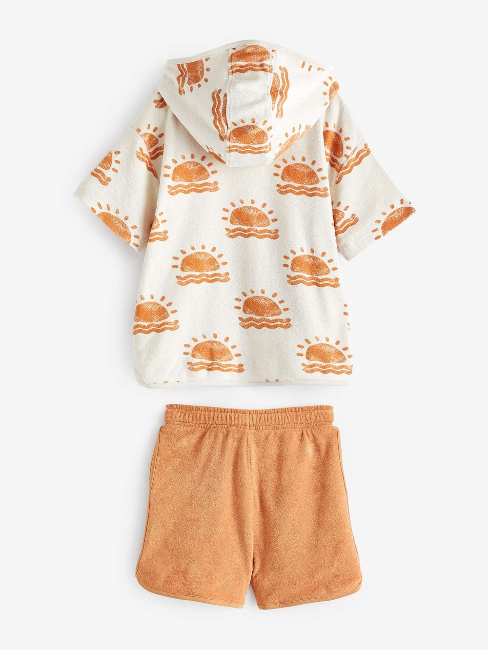 Пончо и шорты в комплекте для мальчика Next E22-926, Оранжевый, Молочный