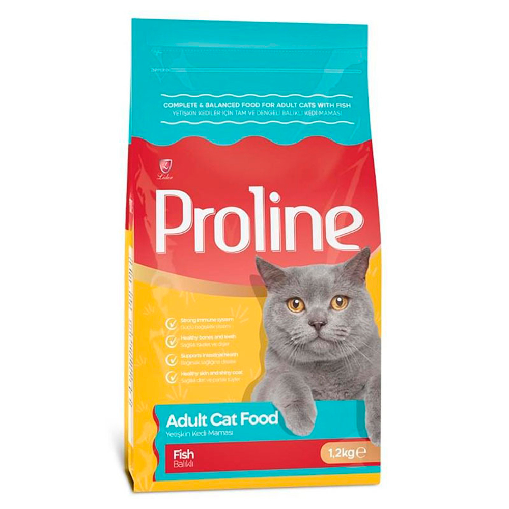 Сухой корм PROLINE с рыбой, для кошек, 1,2 кг 02.2025