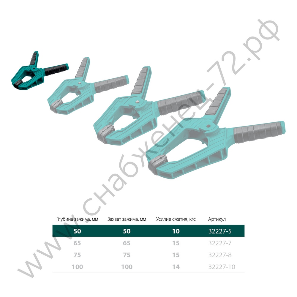 KRAFTOOL SC-5 50х50 мм, Пружинная струбцина (32227-5)