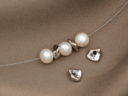 Бусина "Мятый металл" 6мм (10штук)