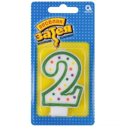 Свеча -цифра "2" 7,6см/A