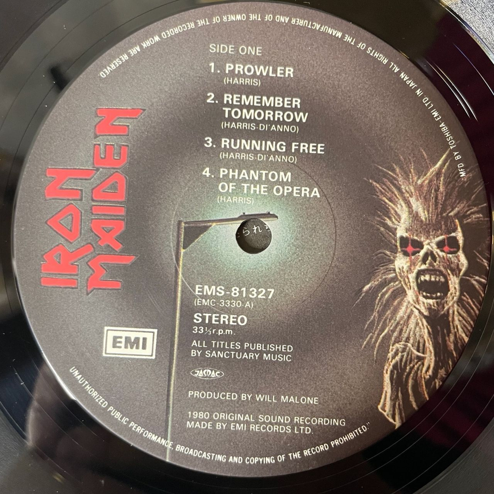 Винтажная виниловая пластинка LP Iron Maiden (Japan 1980) (No Obi) Phantom Of The Opera