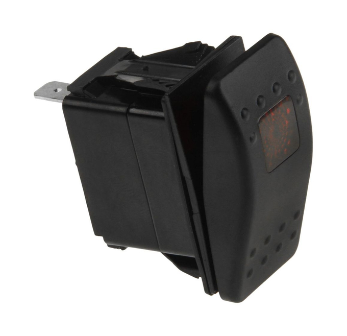 Переключатель двухпозиционный (ON)-OFF 12 В/20А 3Р с подсветкой без фиксации 1 положения