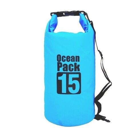 Водонепроницаемая сумка-мешок Ocean Pack 15 L, цвет голубой