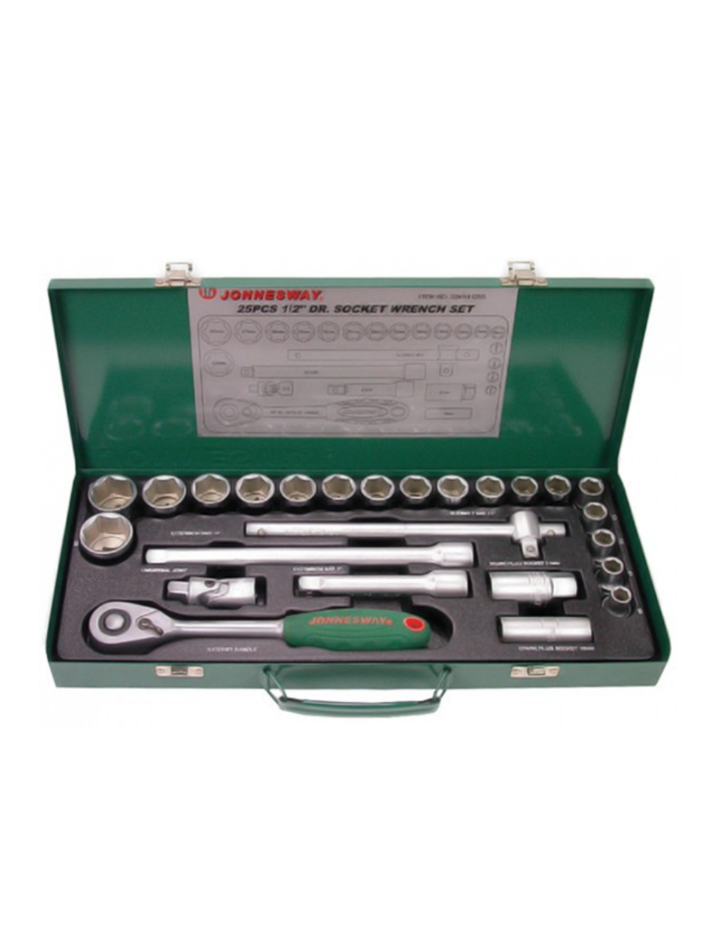 Набор головок торцевых 1/2"DR, 10-32 мм, 25 предметов Jonnesway S04H4125S