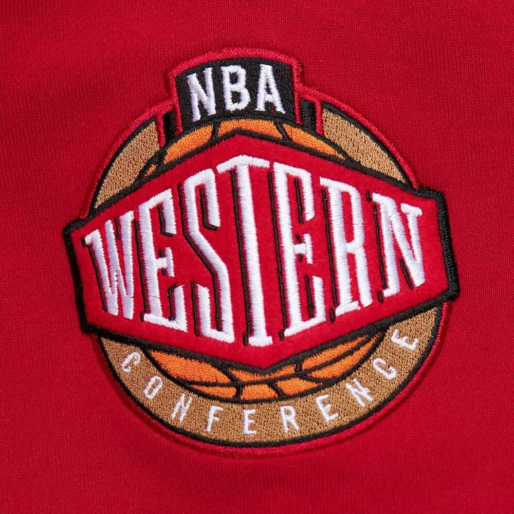 Баскетбольная толстовка Mitchell&Ness NBA Chainstitch Fleece Vintage Logo Houston Rockets Sweatshirt Red