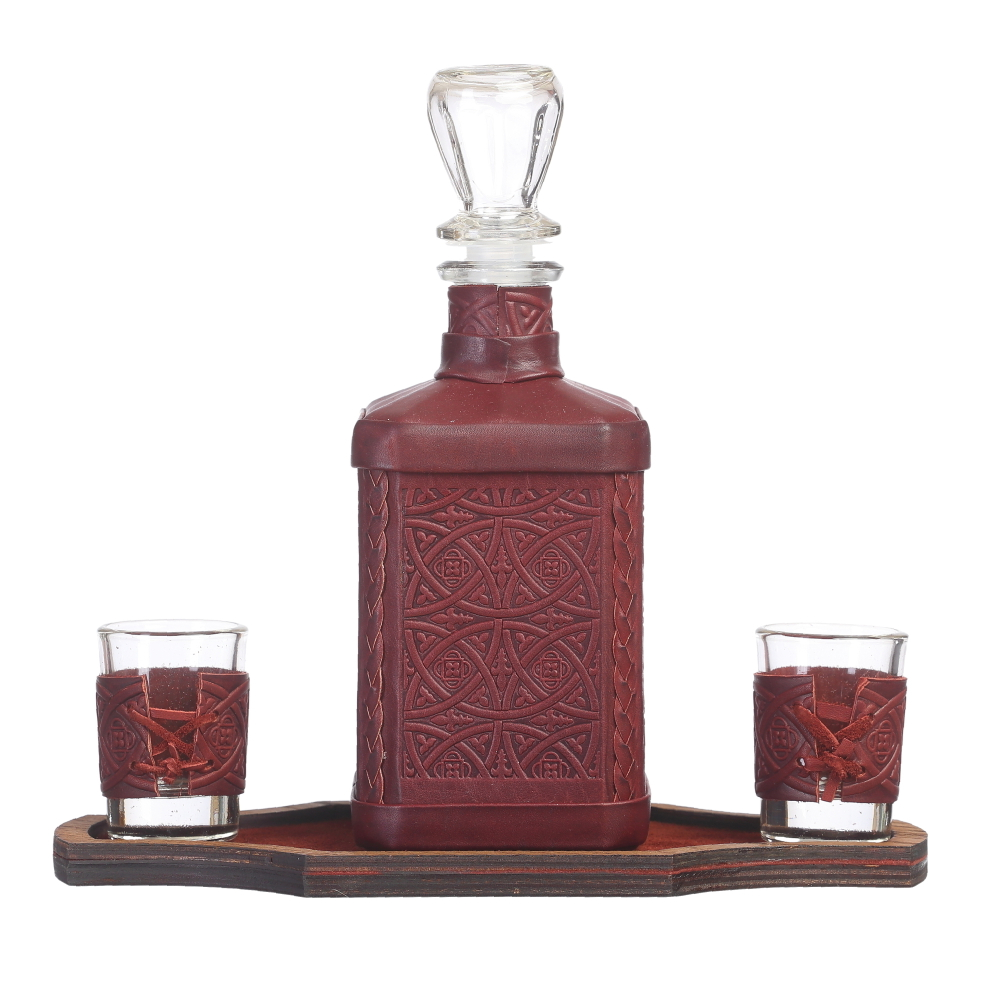 Графин «Герб РФ» с накладкой покрытой золотом 999 пробы