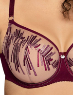 Бордовый бюстгальтер Calla с вышивкой на +size чашках (Размер: 90I) (Цвет: бордовый)