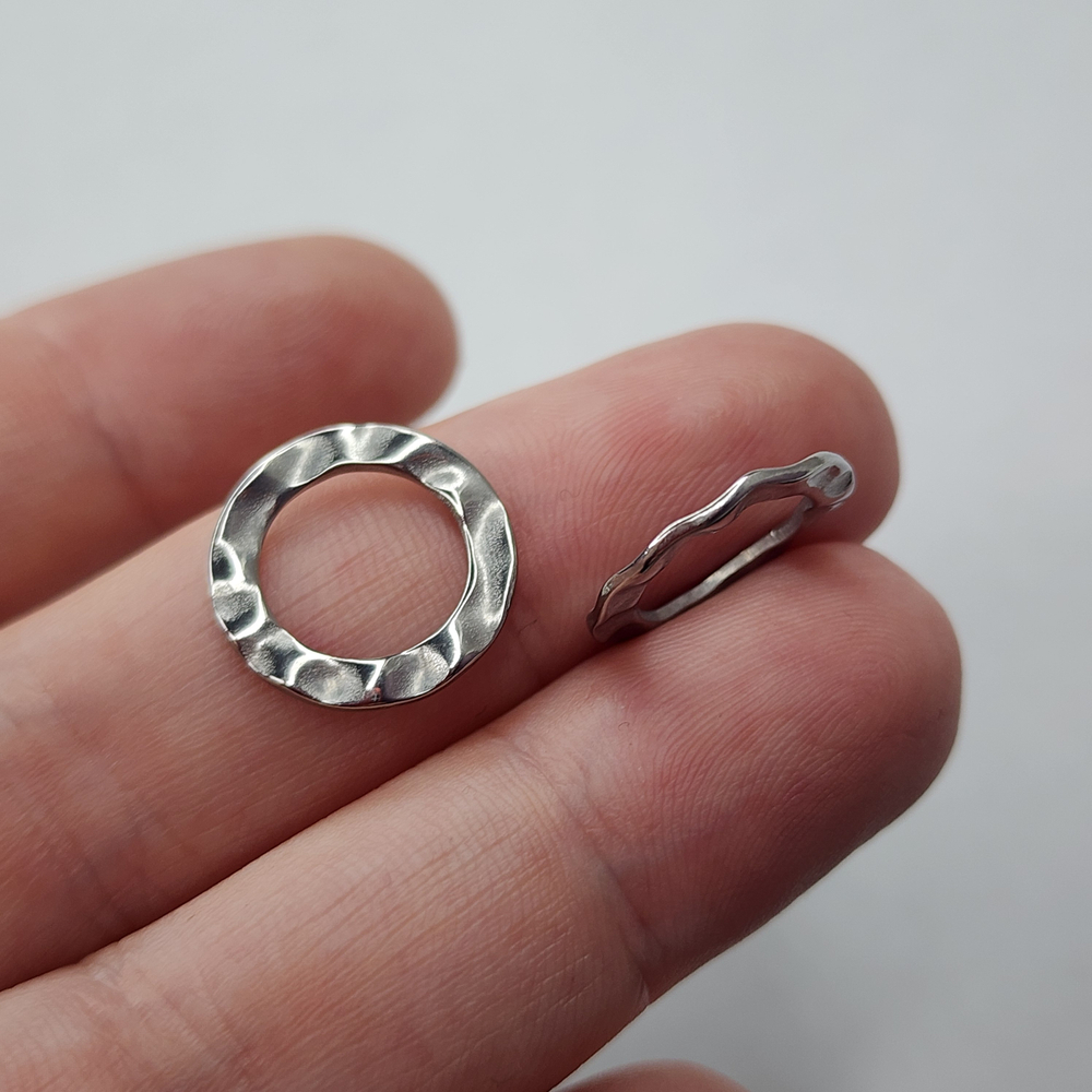 Кольцо мятое, сталь, коннектор мятый металл, р-р 15 мм, штучно