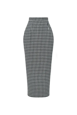 Юбка-карандаш миди черно-белая