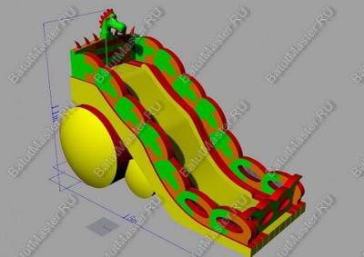 Коммерческий надувной батут-горка "Дракон" 16*8*11 м