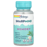 Solaray, Sharpmind ™ Memory с шалфеем Cognivia®, готу кола и грибами чага, 60 вегетарианских капсул