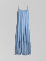 Платье миди однотонное свободного кроя на лямочках на регулировке