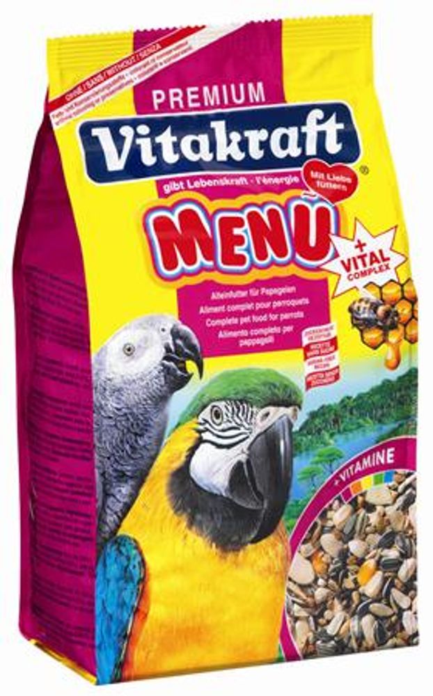 Vitakraft  Корм для попугаев крупных MENU 1кг универсальный