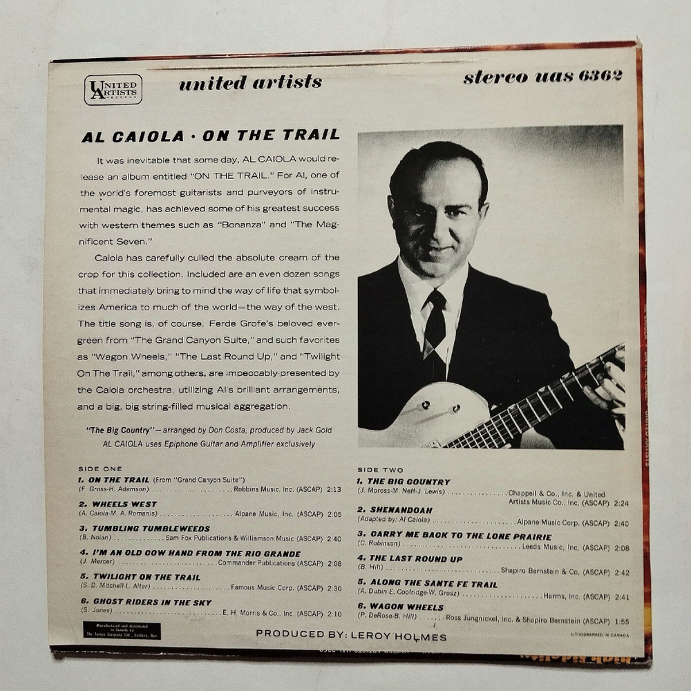 Винтажная виниловая пластинка LP Al Caiola On The Trail (USA 1964)