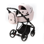 Детская универсальная коляска Adamex Blanc 2 в 1 LUX PS-78 Светло-розовая ткань, светло-розовая экокожа