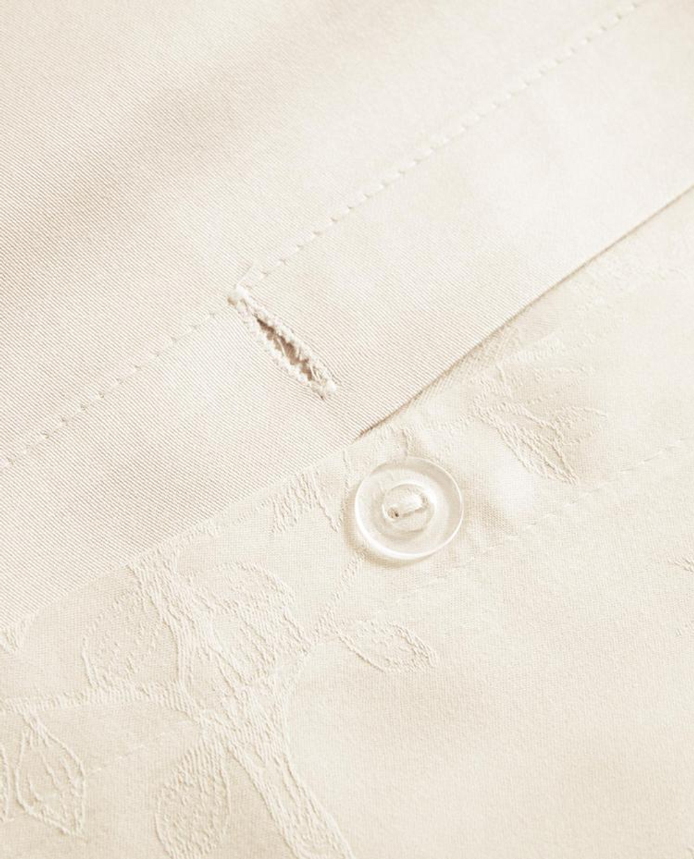 ZARA HOME ЖАККАРДОВЫЙ ПОДОДЕЯЛЬНИК (300 НИТЕЙ), ЖЕЛТОВАТО-БЕЛЫЙ