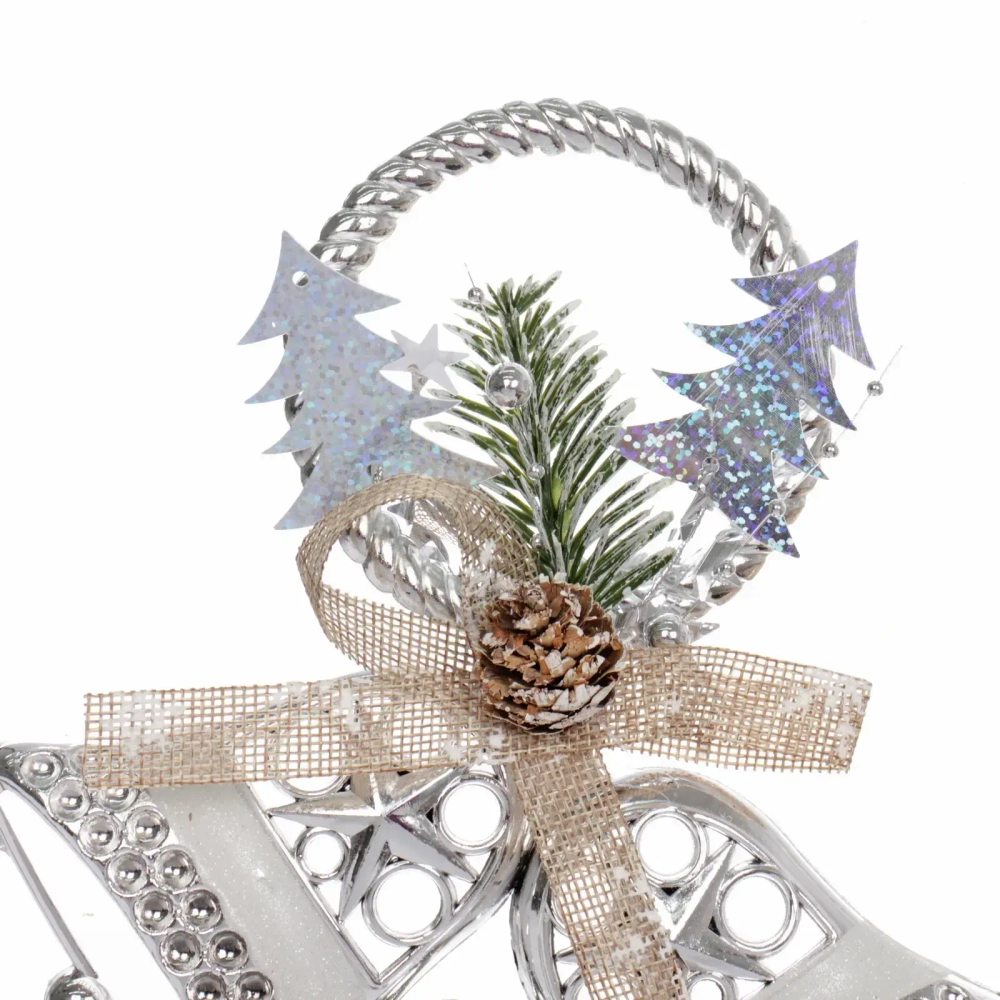 Украшение новогоднее «Лесной звон» 25*30 см, Серебро