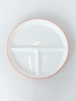 Фарфоровая тарелка секционная на силиконовой присоске, Cotton candy