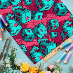 Ткань Ниагара Софт кубическая фантазия