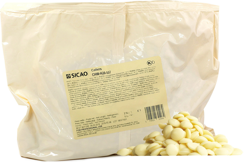 Шоколад белый Sicao 28%  пакет 2,5кг