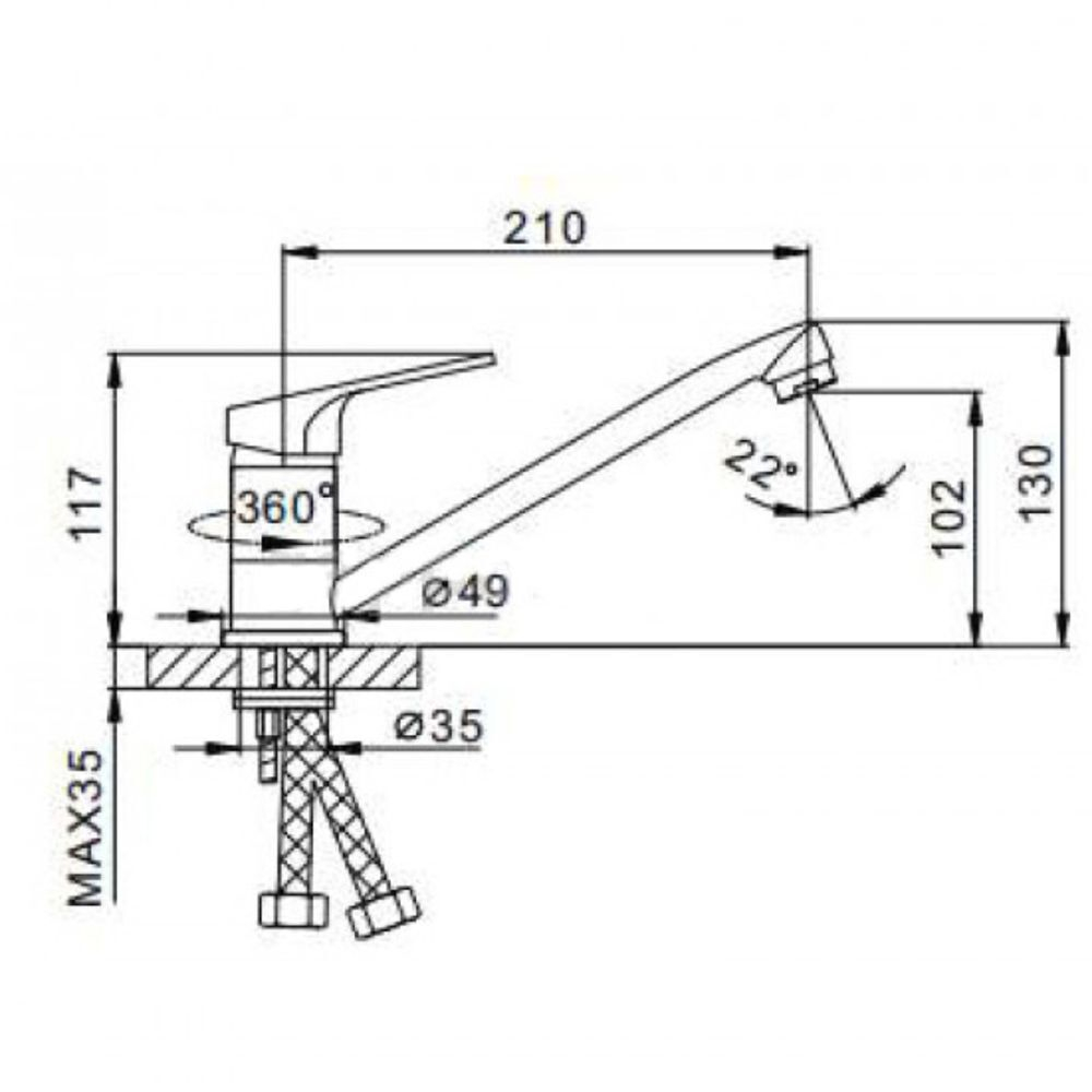 Смеситель для кухни, Frap, с картриджем, хром, F4216