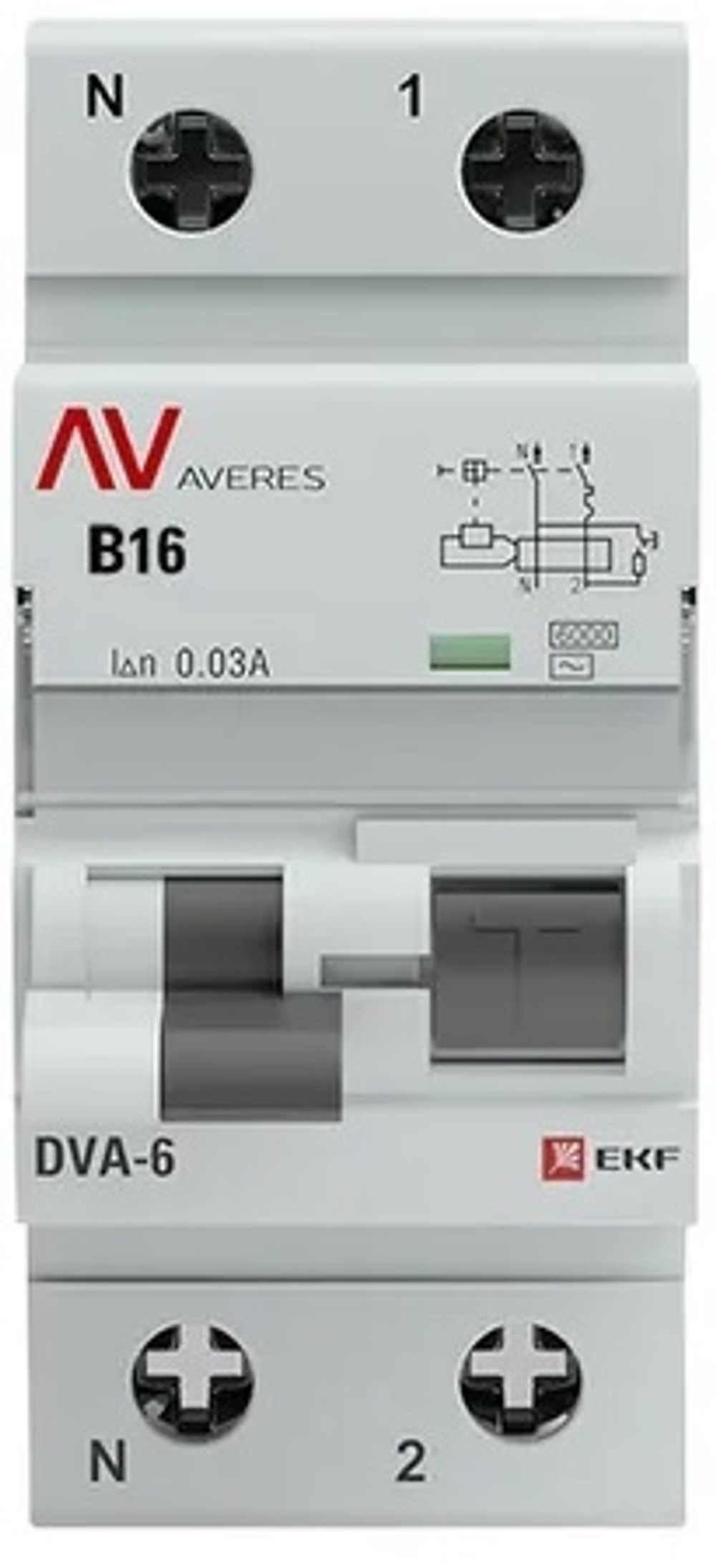 Автомат дифференциальный EKF rcbo6-1pn-16B-30-ac-av