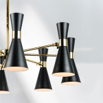 816087 Люстра DUMO 8х40W E14 ЧЕРНЫЙ МАТОВЫЙ/ЗОЛОТО