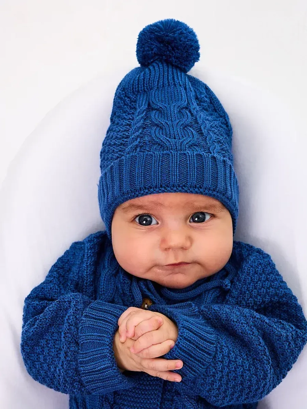 вязаный комбинезон для новорожденных