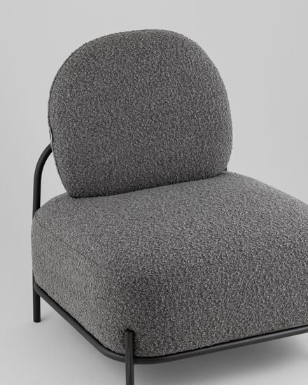 Кресло Стоун new ткань букле тёмно-серый
