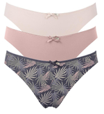 Набор из 3 серо-розовых трусиков-слип Olivia (Размер: M) (Цвет: серый с розовым)