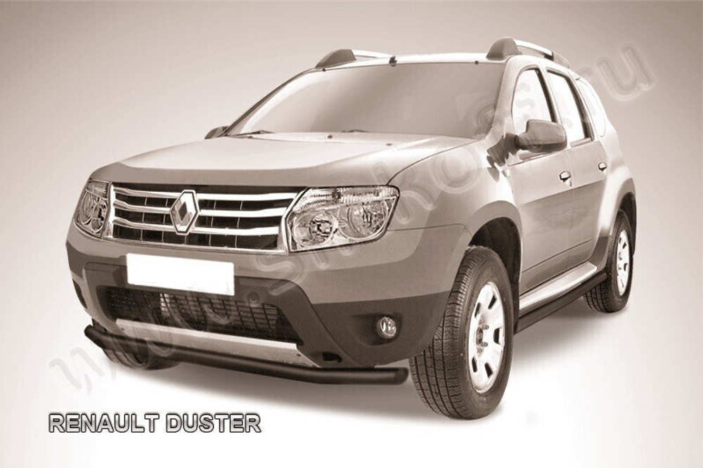 Защита переднего бампера Renault Duster (2010-2015) d57 серебристая