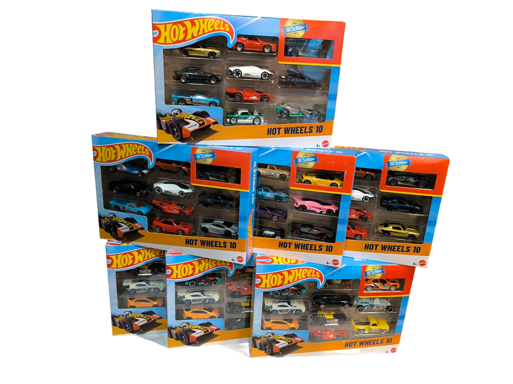 Hot Wheels 54886 — набор из 10 машинок 1:64, коллекция и игры на треках