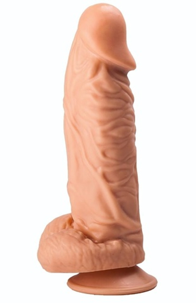Фаллоимитатор с ярко выраженной головкой - 21 см. (Цвет: телесный)
