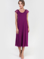 Элегантная женская сорочка с кружевом (Размер: M) (Цвет: фиолетовый)