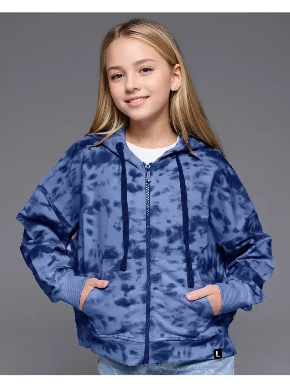 Худи для девочки синяя варенка