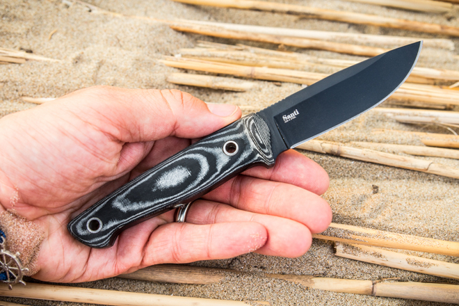 Туристический нож Santi AUS-8 Black Titanium Kydex