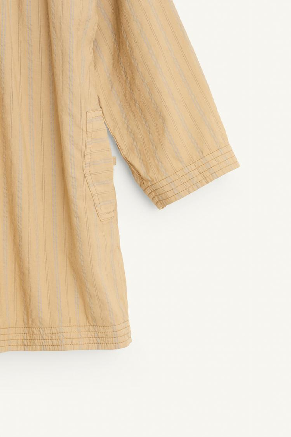 ZARA ПЛАТЬЕ ИЗ СМЕСОВОГО ЛЬНА С ДЛИННЫМИ РУКАВАМИ, ПОЛОСКИ