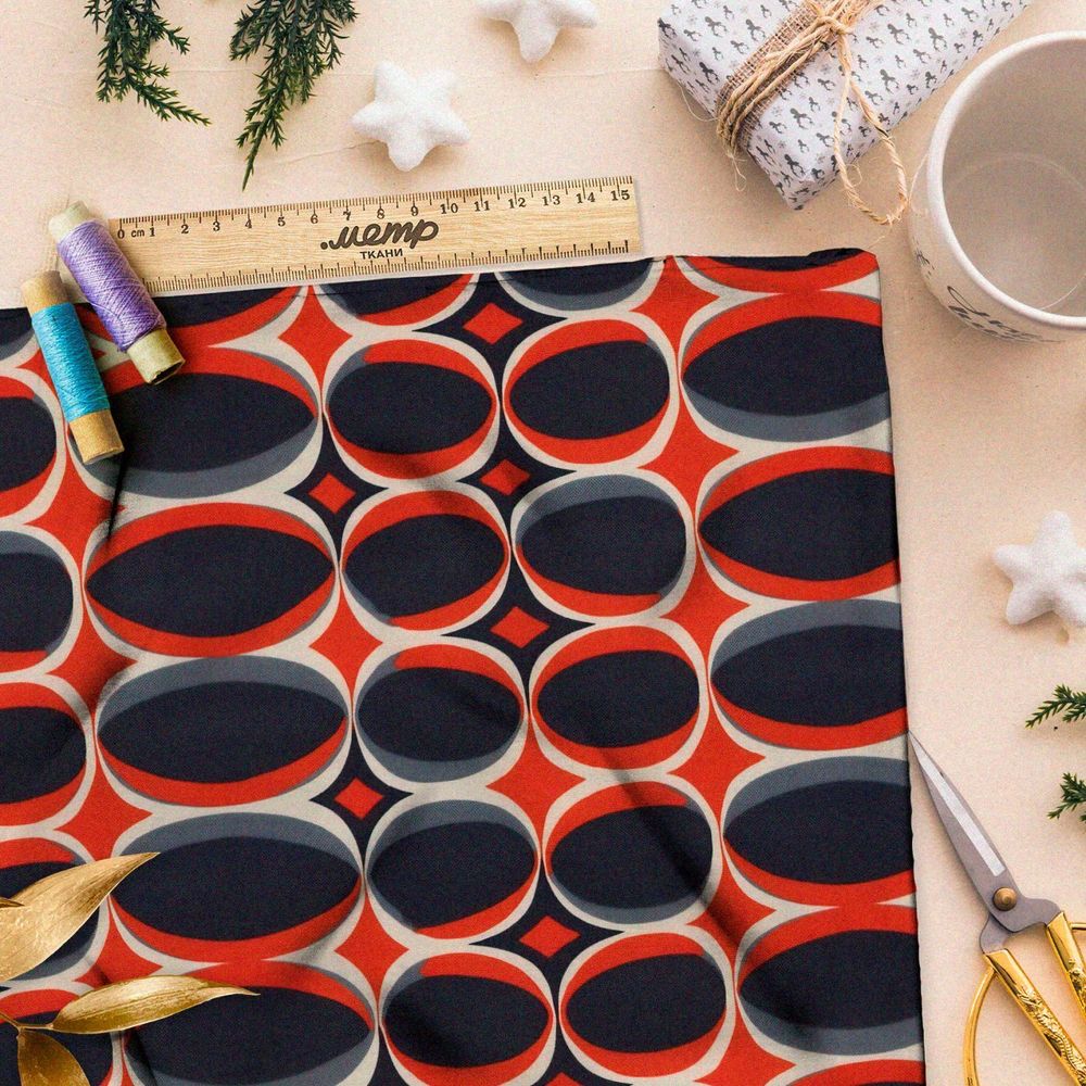 Ткань премиум габардин авангардные иллюзии