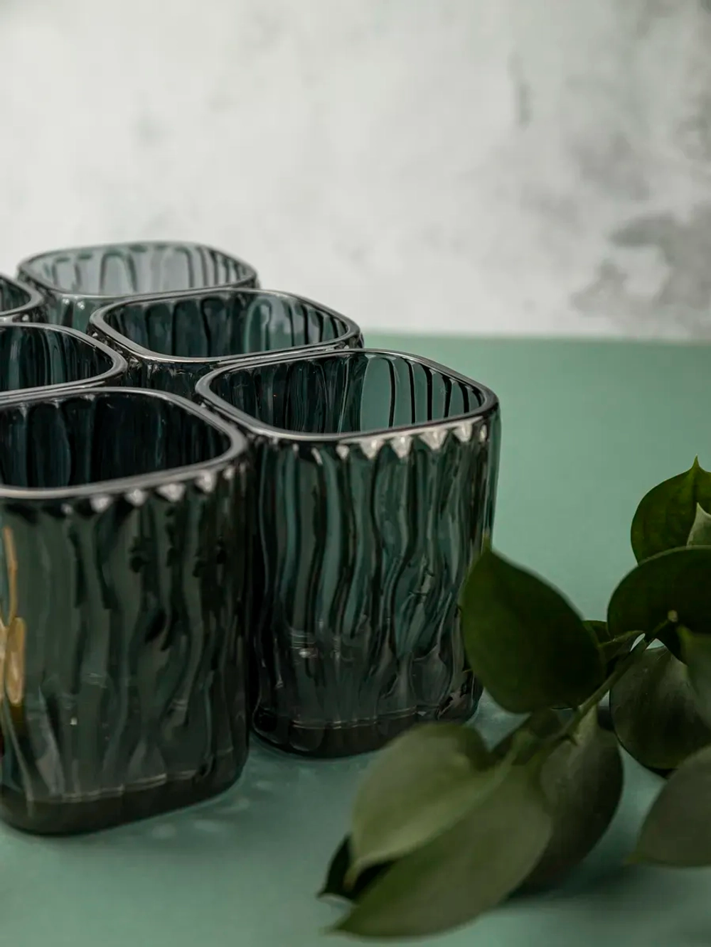 Набор бокалов под дерево 200 мл. 6 шт. черные