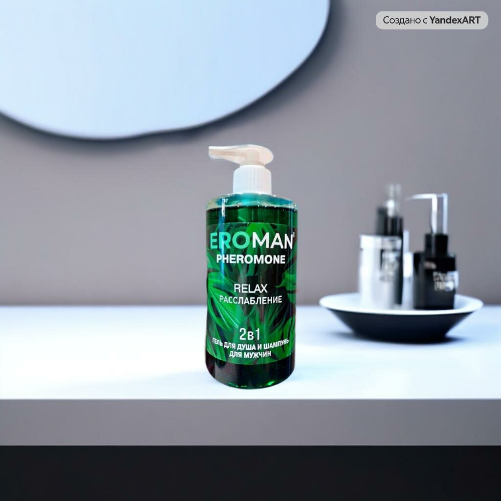 Гель для душа и шампунь Биоритм RELAX, мужской, 2в1, с феромонами, 430мл