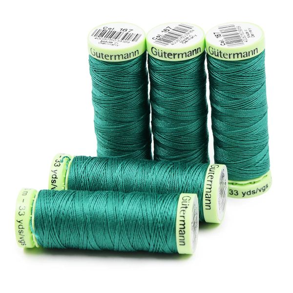 Нитки отделочные Gutermann Top Stitch 30 (30 метров), 5 кат. | 167 нефритовый