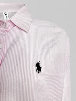 Рубашка JN 8071 в полоску с логотипом на груди и майкой в комплекте