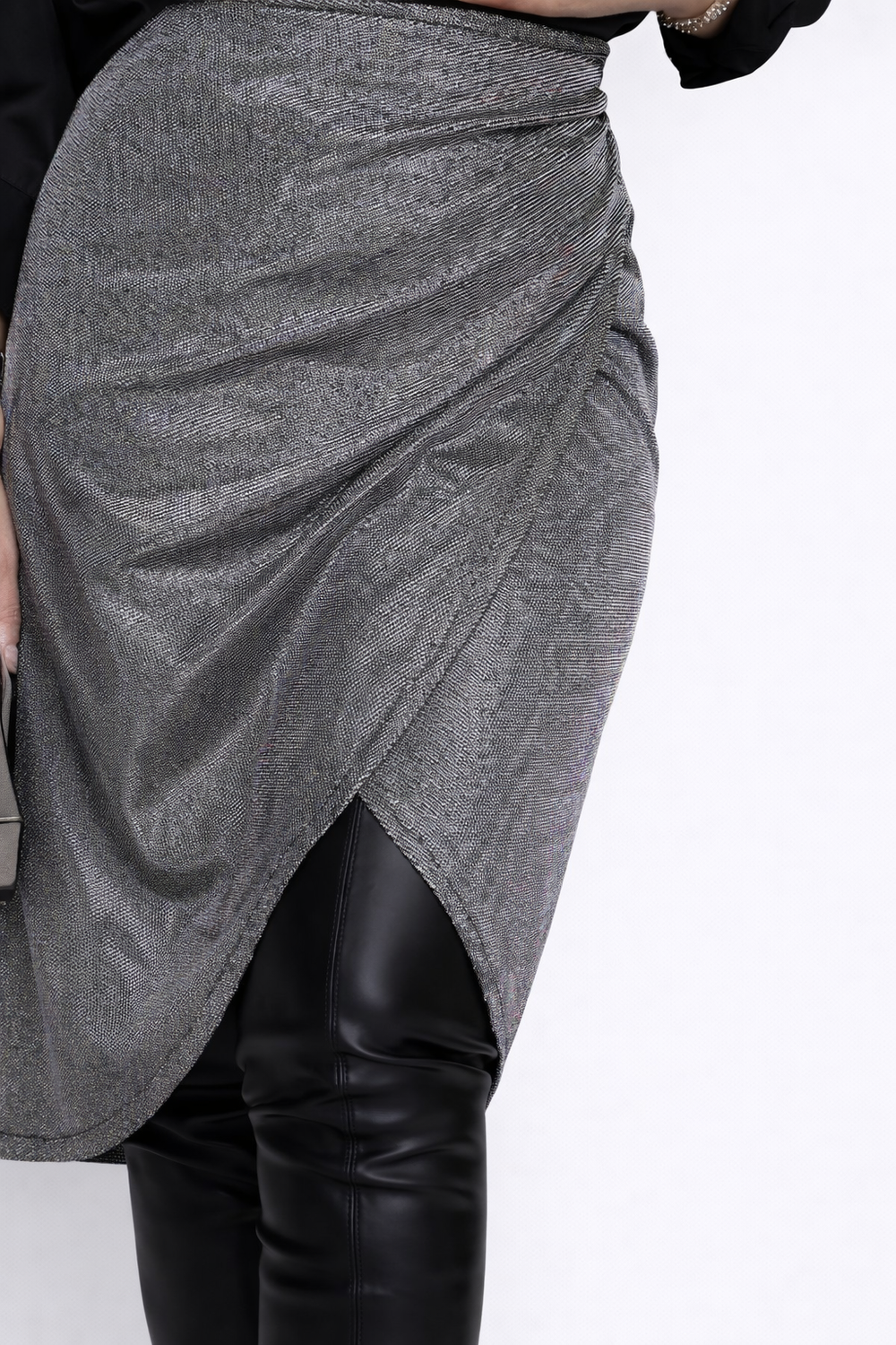 Юбка с запахом Миди Металл