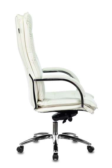 Кресло руководителя Бюрократ T-9927SL слоновая кость кожа крестов. хром