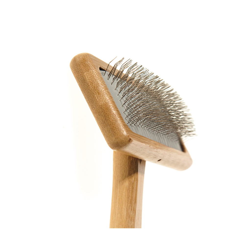 Щетка-сликер (пуходерка) бамбуковая M-PETS "BAMBOO" Slicker Brush, размер L, 12,5x15,5 см