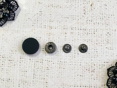 Кнопка установочная металл с матовой шляпкой, d 2 см, чёрный
