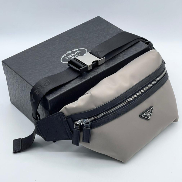 Поясная сумка Prada grey/black