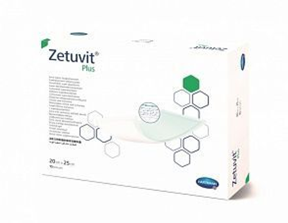 ZETUVIT plus - (стерильные): 20 x 25 см; 10 шт.