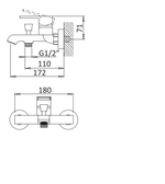 Смеситель для ванны и душа CEZARES NAUTIC-VM-NOP